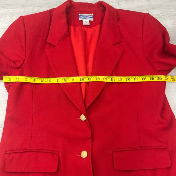 Pendleton Vintage Red Virgin Wool Fully Lined USA Classic Sports Coat Blazer 14 - Picture 12 of 13